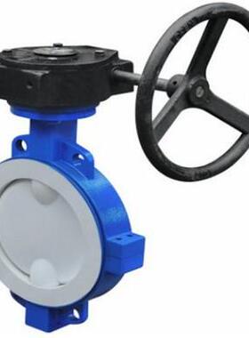 D671F46气动大口径全衬氟蝶阀衬F46对夹铸钢蝶阀