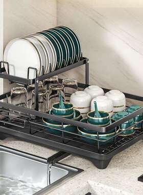 家用厨房碗碟置洁物架收清架沥篮碗纳盘沥水架碗架筷沥水碗HD02+