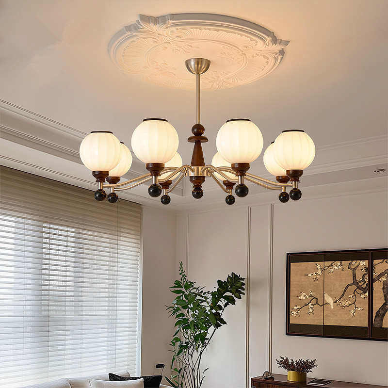 法式中古灯笼创意新中式美式复古客厅灯书房卧室餐厅灯具玻璃吊灯,家装灯饰光源,客厅吊灯,淘宝优惠券,粉丝福利购,淘宝优惠卷