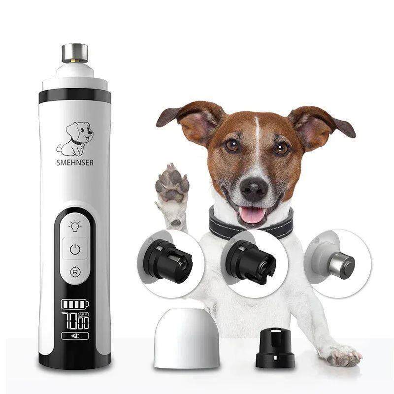 Electric Pet Nail Grinder LED Light Cat Dogs Nail Clippers U - 实物图