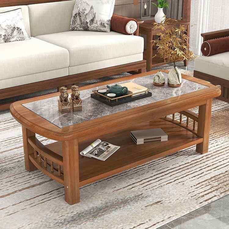式木茶几简茶台原木中储物现代客实厅桌子家用双层小户AKM型约茶