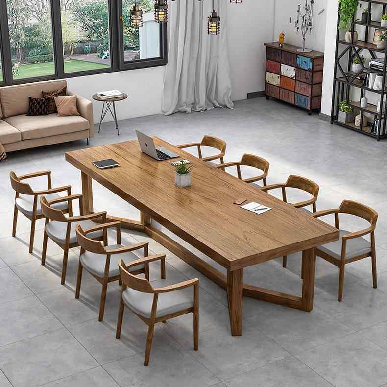 会桌长桌简约现代办公桌椅议职组合实木商用员会桌子长方YXJJ1204