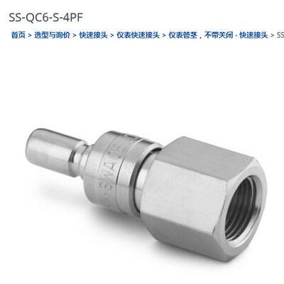 世伟洛克SS-QC6-S-4PF仪表快速接头