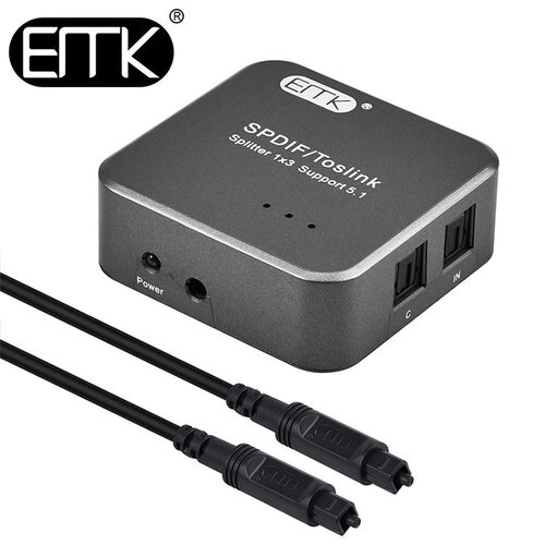 EMK/易迈克光纤音频分配器 分支器 转换器 分频器 光纤一分三