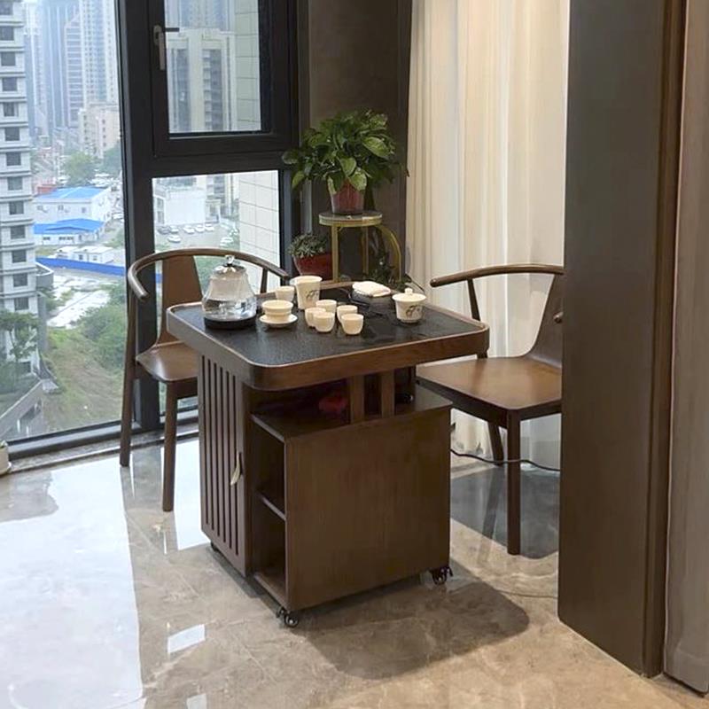高档阳台茶桌茶椅新中式黑家胡桃实木茶几简约现代用泡极简小禅意