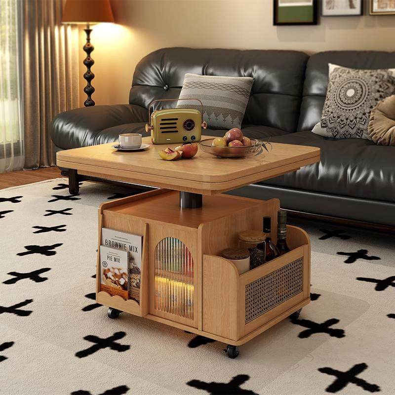 实木升降茶几折叠餐桌多功能移动推车茶桌两用茶台客厅沙发几边柜,住宅家具,茶几,淘宝优惠券,粉丝福利购,淘宝优惠卷