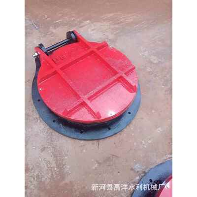 水利铸铁拍门管道止水侧开拍门圆形铸铁闸门防倒灌止水拍门厂家