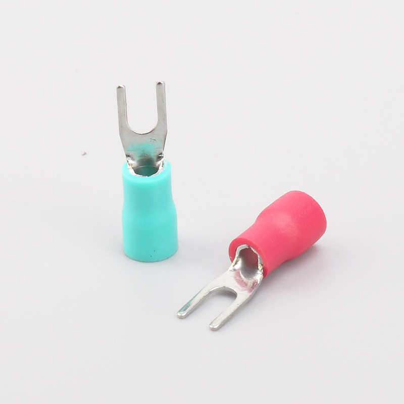 SV1.5-4黄铜大型 欧式叉型预绝缘冷压接线端子叉形Y/U铜线耳端头