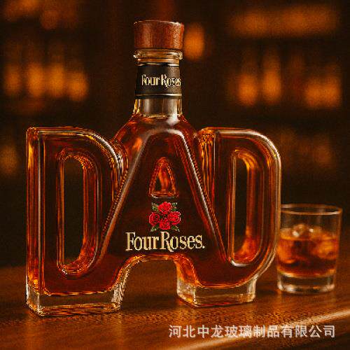 跨境欧式DAD Whiskey Bottle爸爸威士忌酒瓶玻璃瓶父亲节