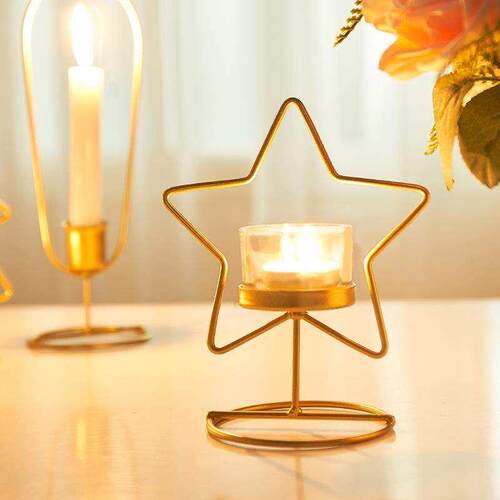 gold candlestick lamp candlelight dinner candle holder cup