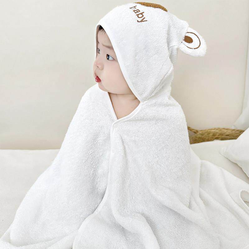 新生儿浴巾宝宝连帽浴袍儿童竹纤维毛巾新生儿抱毯柔软吸水洗澡巾