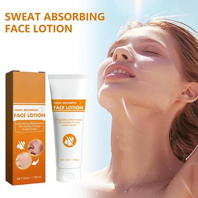 Facial Sweat-Absorbing Lotion: Gently cleanses the face, lea