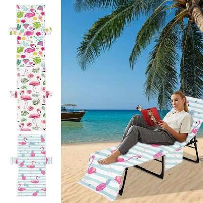 Pool Lounge Chair Cover Soft Beach Chair Cover Foldable