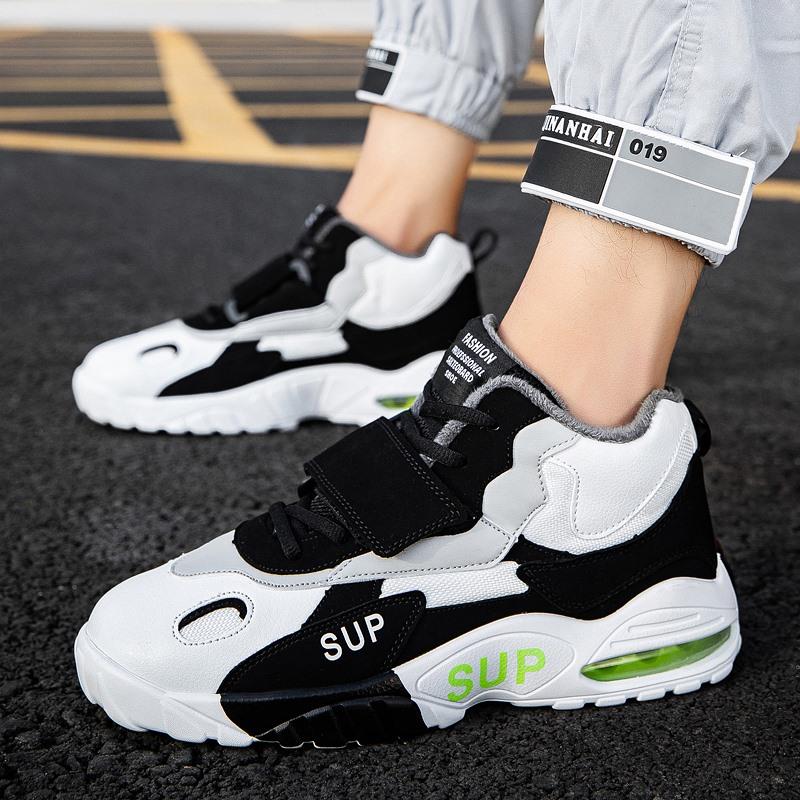 高档大童男鞋春秋魔初术少贴无跑鞋带青年运动鞋中学生气垫步男生