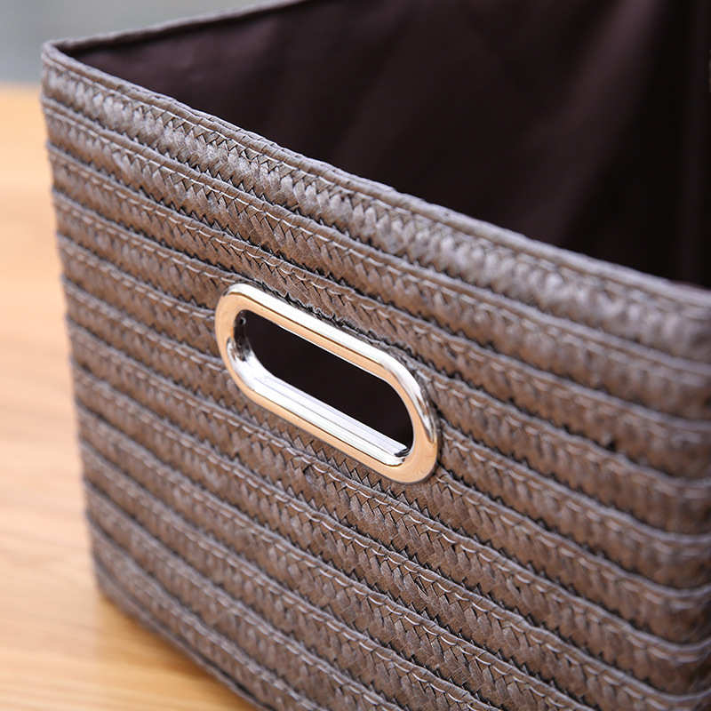 杂物收纳厂家盖草编筐衣物盒带物整理直供箱收纳仿储抽屉箱织