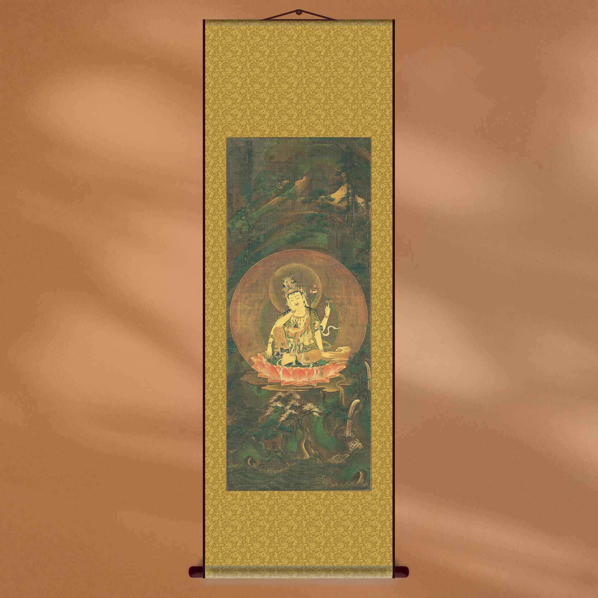 装饰画佛像如意轮观音像供奉画轴挂画绢丝布宣纸打印定制古画复制