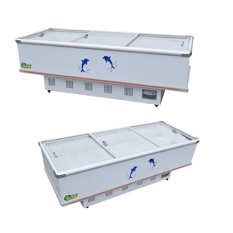 卧式岛柜商用超市便利店大容量玻璃展示冰柜冷藏冷冻保鲜柜
