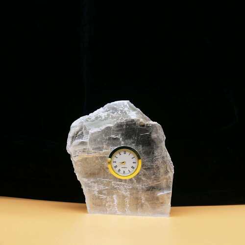 现代简约创意水晶石石膏矿石时钟摆件客厅电视柜样板间轻奢装饰品