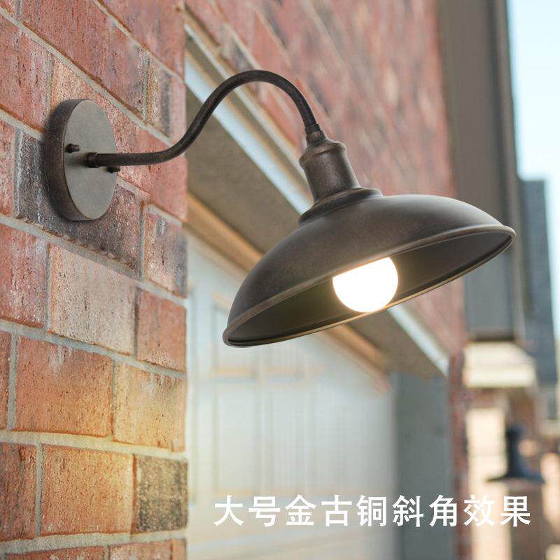 美式户外门口防水壁灯复古阳台灯墙灯别墅花园室外照明感应灯具