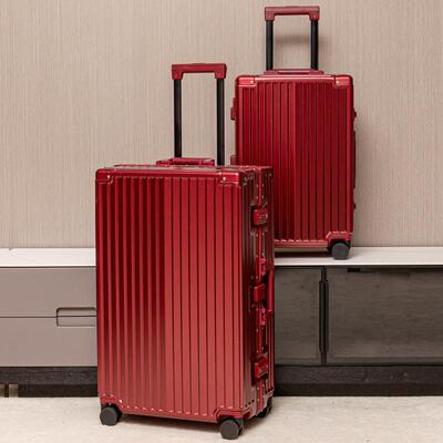 正品玖索PC铝框行李箱2628万向旅轮拉杆箱24寸寸20行箱子密女码皮