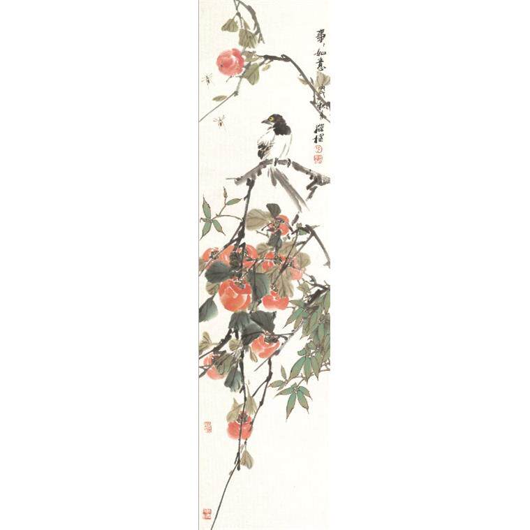 《花鸟四屏2》陈葆棣画家国画名人字画35*138cm包邮