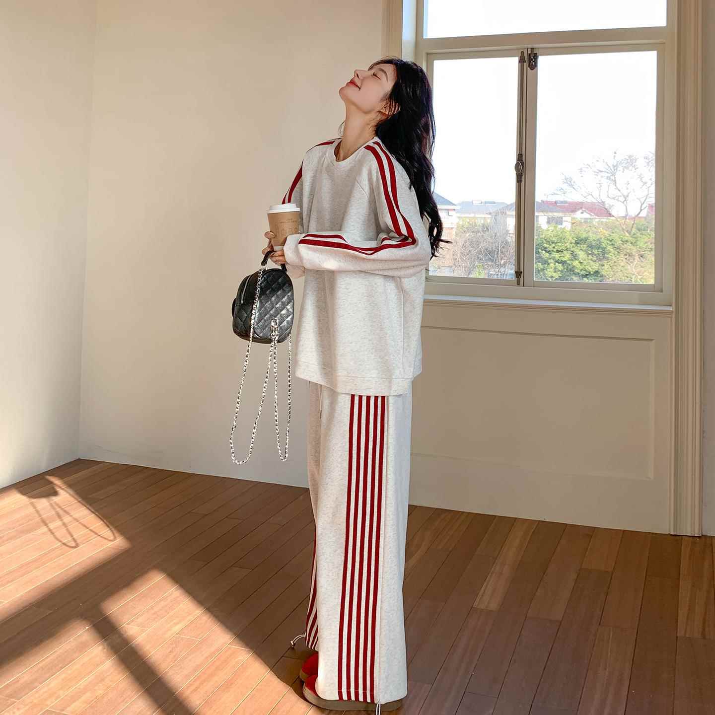 欧货时尚炸街运动服套装女2025秋天宽松显瘦卫衣阔腿裤休闲两件套