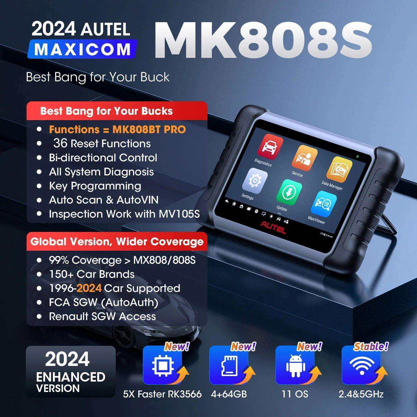 MaxiCOM MK808S OBD2 Diagnostic Scanner tool海外道通Autel