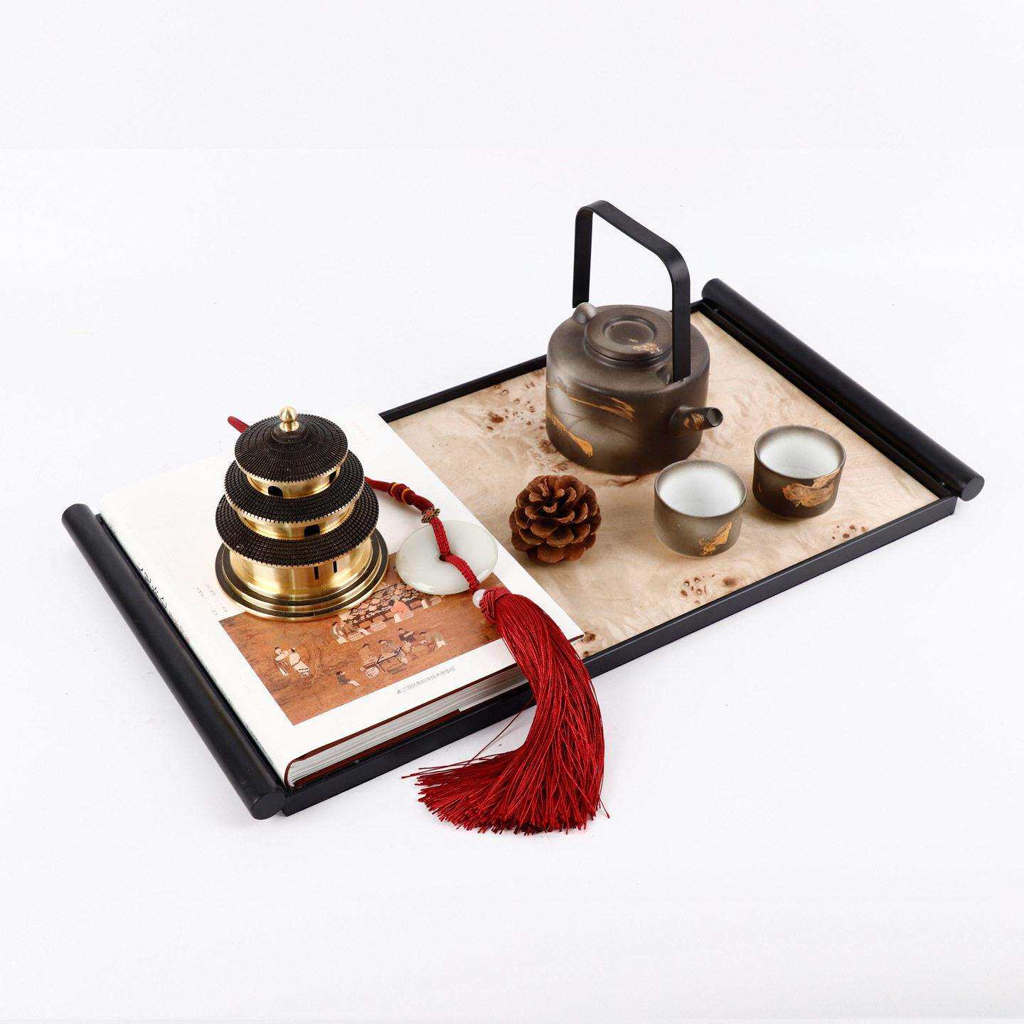 宋美学新中式端酒店玄关装饰品售楼处展示柜陈设桌面展厅摆件