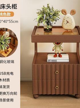 床头柜实木床柜简约代柜家用卧室现储物柜头小型床边置物架收纳床