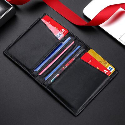 Line Ultra Thin Mini Small Rfid Passport Id Card Holder Male