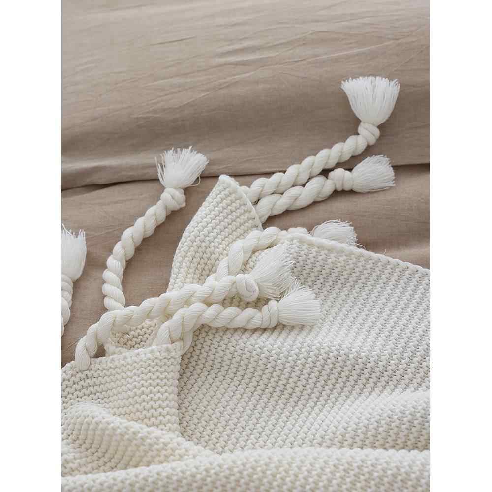 春夏空调毯加厚手工编织斯堪的纳维亚沙发休闲装饰毯床头毛巾新脏