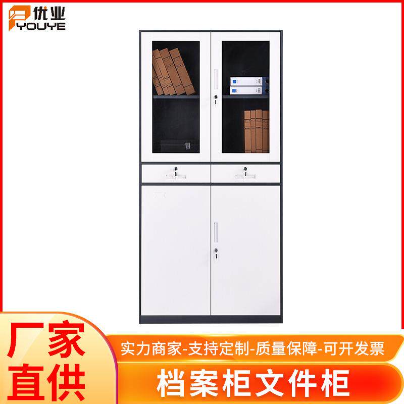 办公文件柜铁皮柜钢制财务凭证柜员工储物柜带锁档案资料柜