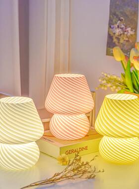 Glass desk lamp retro Little Red Book mushroom lamp蘑菇灯