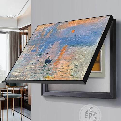 莫奈梵高电表箱装饰画横板客厅电闸开关壁画配电箱网线盒遮挡挂画