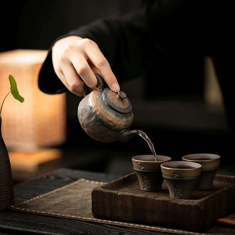 粗陶复古手工茶壶陶瓷沏茶小壶老岩泥侘寂风泡茶器带过滤家用单壶,餐饮具,茶壶,淘宝优惠券,粉丝福利购,淘宝优惠卷