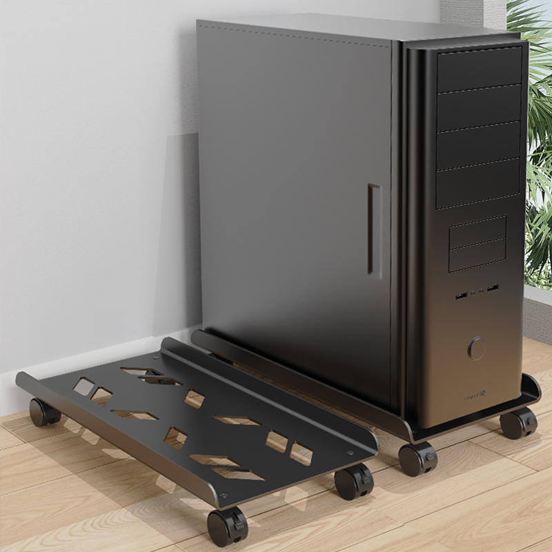 电脑主机托架可移动机箱底座带滑轮主机置物架家用办公室电脑托盘