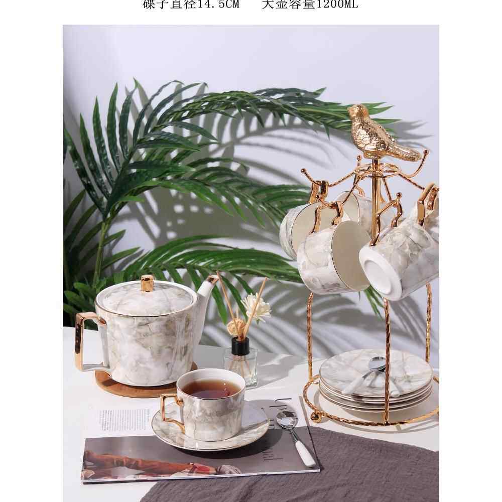 豪华欧式咖啡杯套装,简约高端骨瓷茶具,咖啡套装,精致陶瓷英式
