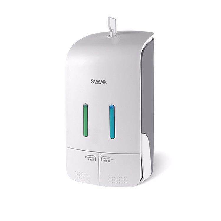 瑞沃PL-151052手按压式免打孔皂液器壁挂式550ML双格出液机盒