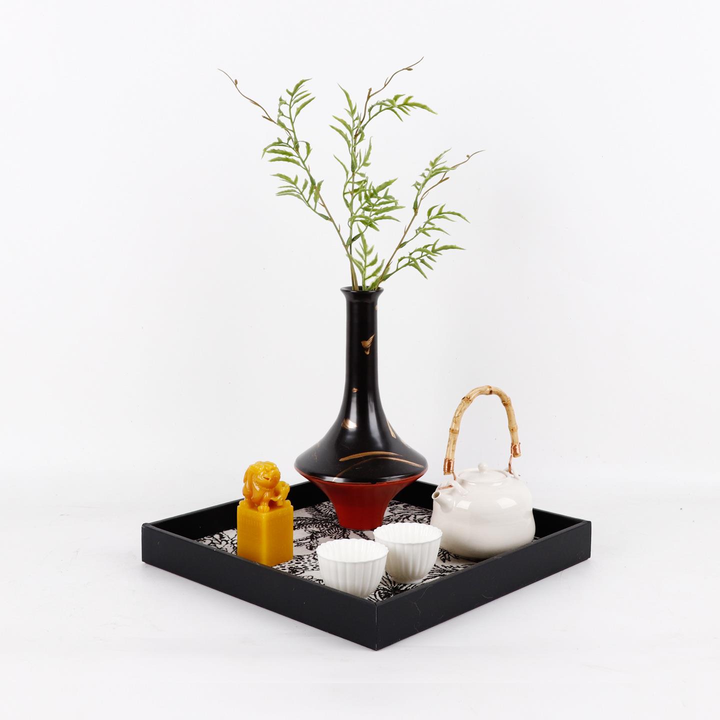 新中式摆件样板间洽谈桌书房茶室茶具花瓶组合禅意展厅别墅装饰品
