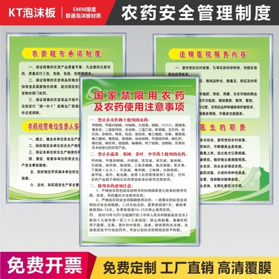 农药管理制度规章制度牌八项农资产品许可证有毒分类牌全套经营警