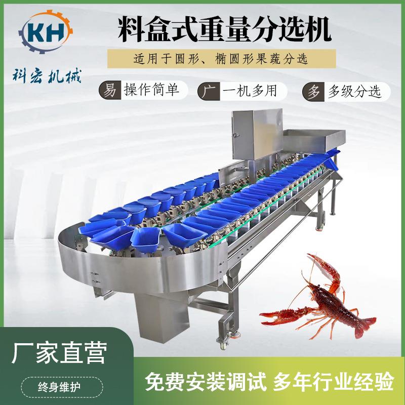 小龙虾重量分选机多规格重量分选智能分拣龙虾等级分拣规格分级