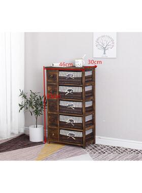 高档实木田园收纳柜 白色床头柜简床柜客厅物柜约藤边编抽屉斗柜