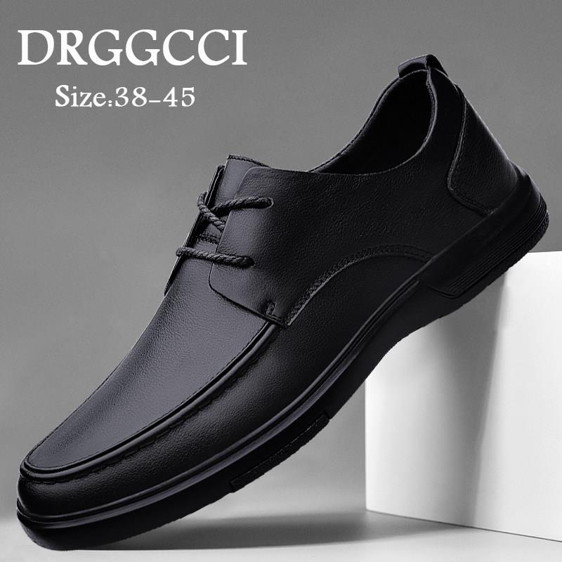 DRGGCCI商务休闲皮鞋男2026春季新款真皮高级感软底轻便驾车中年
