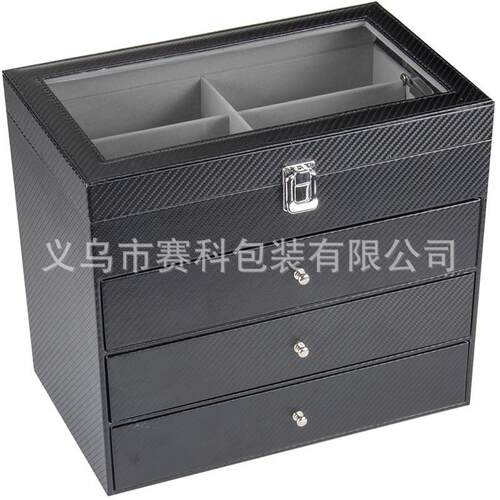 现货四层24位眼镜收纳展示盒太阳镜墨镜收藏展示盒PU大容量