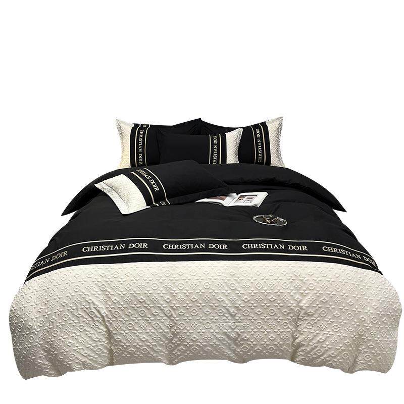 2025新款磨毛床上用品四件套轻奢风被套床单三件套四季通用男生4