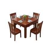 全实木橡胶木餐桌八仙桌客厅饭桌大小户型正方形简约饭店中式 餐桌