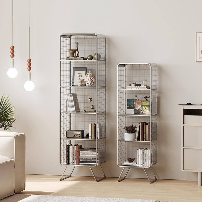 落地铁艺书架简约现代客厅一体靠墙多层展示置物架家用儿童书报架