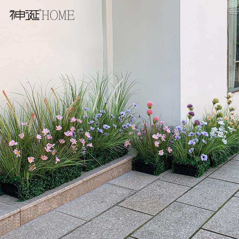 仿真花造景防绿植假花橱窗装饰场景布置地上防真花丛摆设花艺摆件