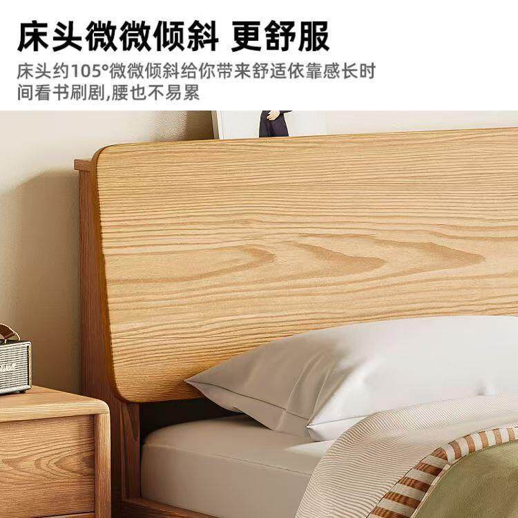 全实木床1.8m现代简约家用经济型1.5m双人床小户型出租房1m单人床