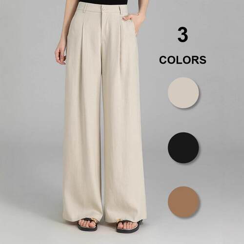 Women Color Straight Leg Pants Casual Moderate Thickness